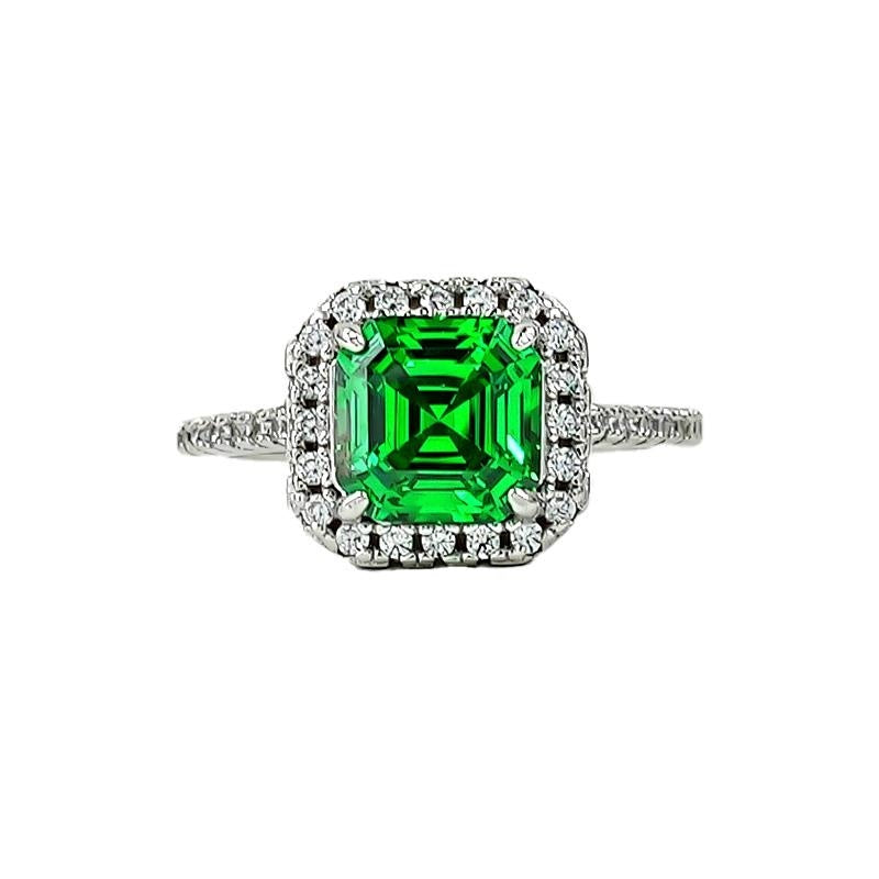 3-Carat Muzo Green Ring – 925 Silver, Gold Plated