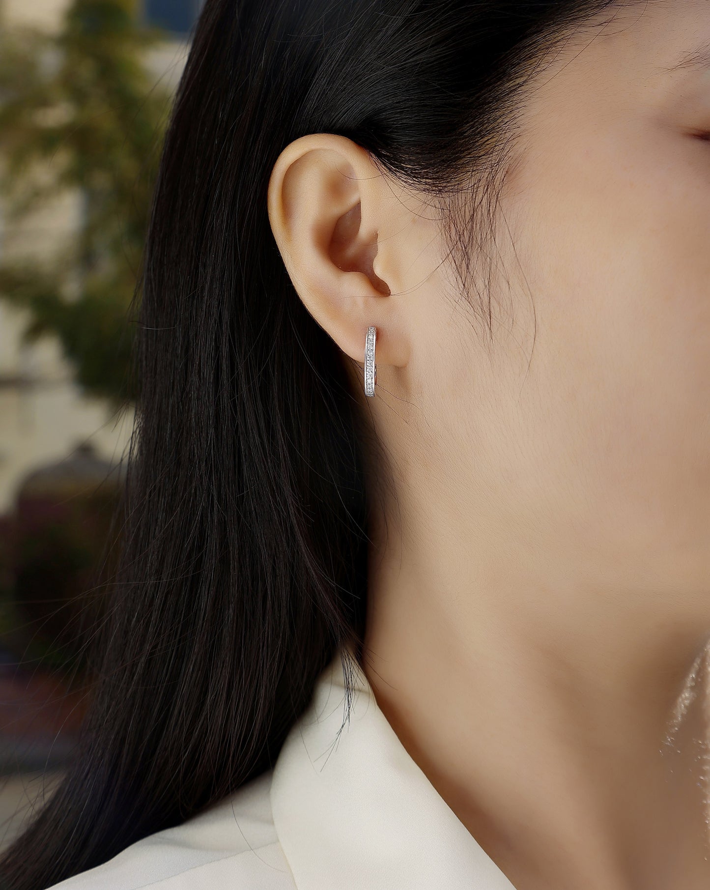 Elegant Moissanite Silver Earrings