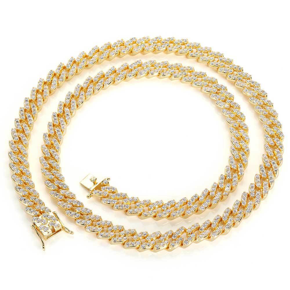 9mm Single Row Zircon Cuban Necklace – Bold & Timeless Shine
