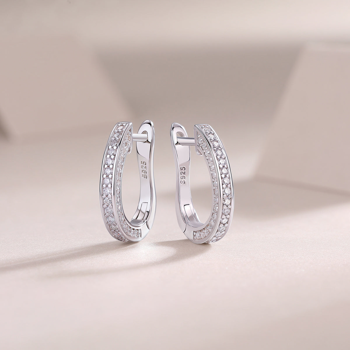 Elegant Moissanite Silver Earrings