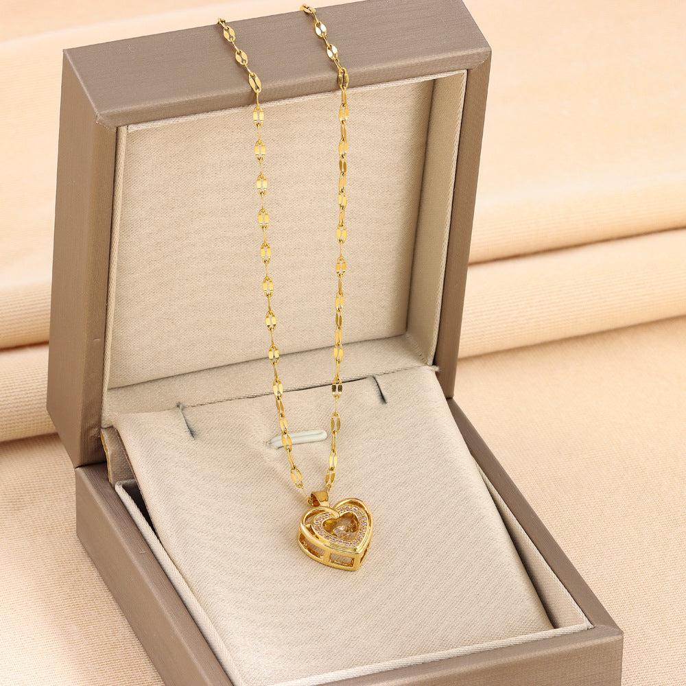 Rhinestone Love Pendant Necklace