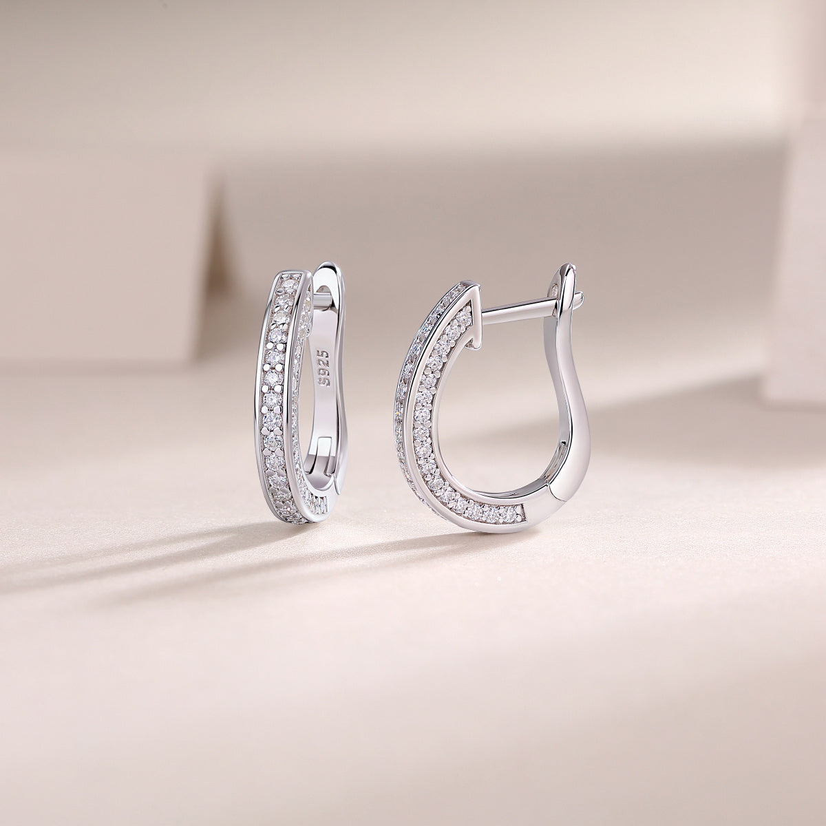 Elegant Moissanite Silver Earrings