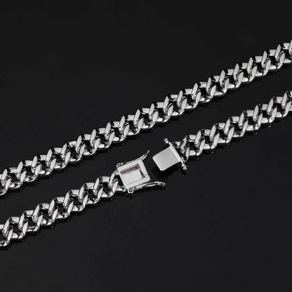 9mm Single Row Zircon Cuban Necklace – Bold & Timeless Shine