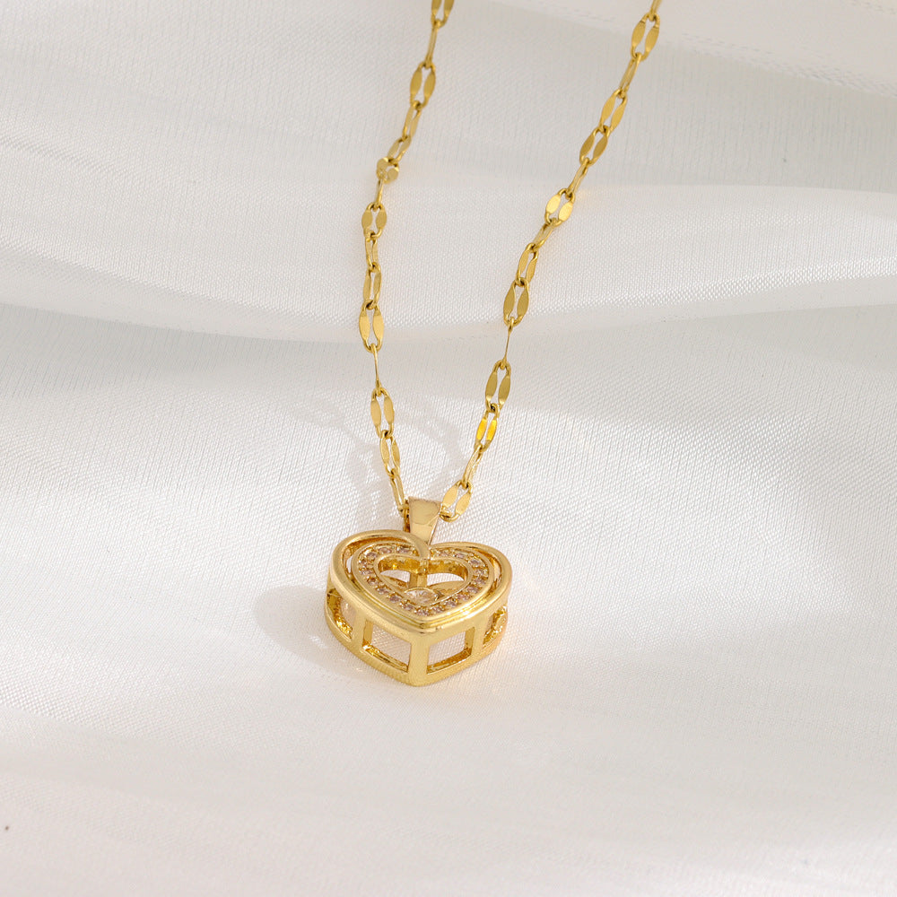 Rhinestone Love Pendant Necklace