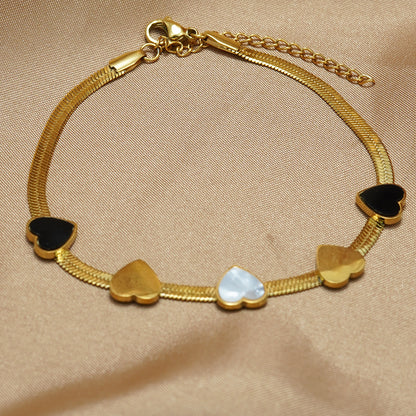 Lxalry – 18K Gold Plated Heart Necklace & Bracelet Set | Romantic Elegance