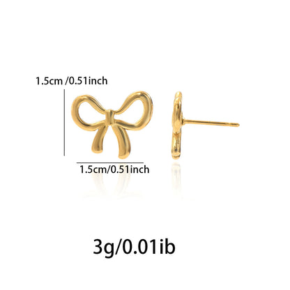 Lxalry – 18K Gold Plated Bow Earrings