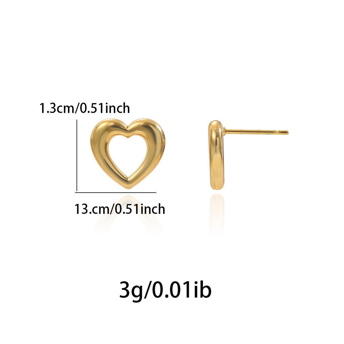 Lxalry – 18K Gold Plated Heart Earrings