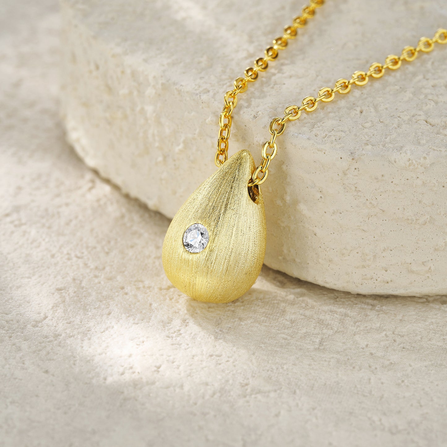 Moissanite Pendant Necklace in S925 Sterling Silver with Gold Plating