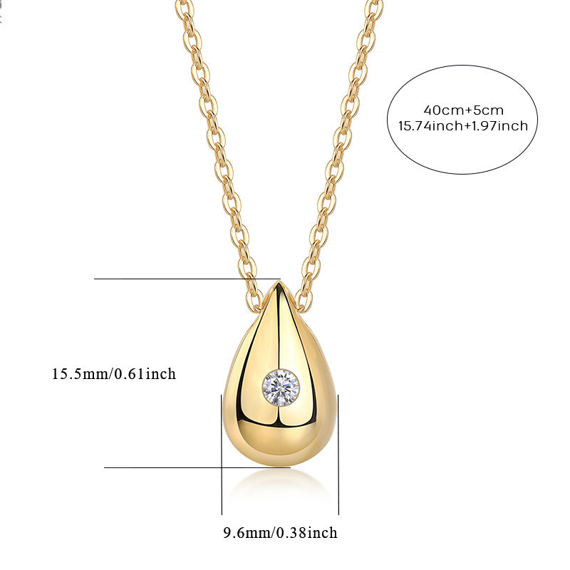 Moissanite Pendant Necklace in S925 Sterling Silver with Gold Plating