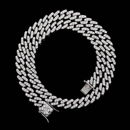 9mm Single Row Zircon Cuban Necklace – Bold & Timeless Shine