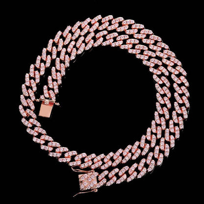 9mm Single Row Zircon Cuban Necklace – Bold & Timeless Shine