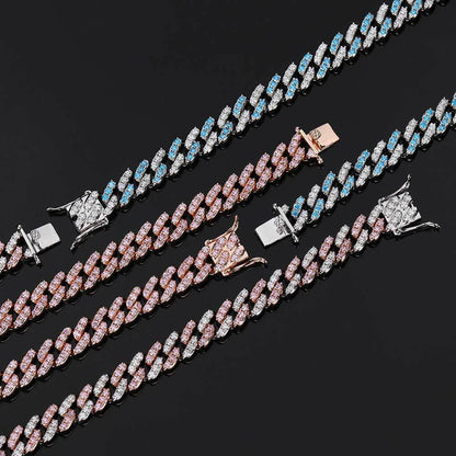 9mm Single Row Zircon Cuban Necklace – Bold & Timeless Shine