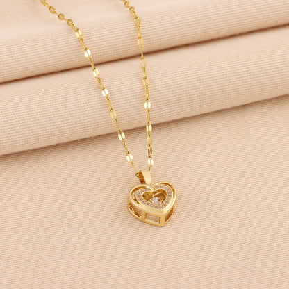 Rhinestone Love Pendant Necklace