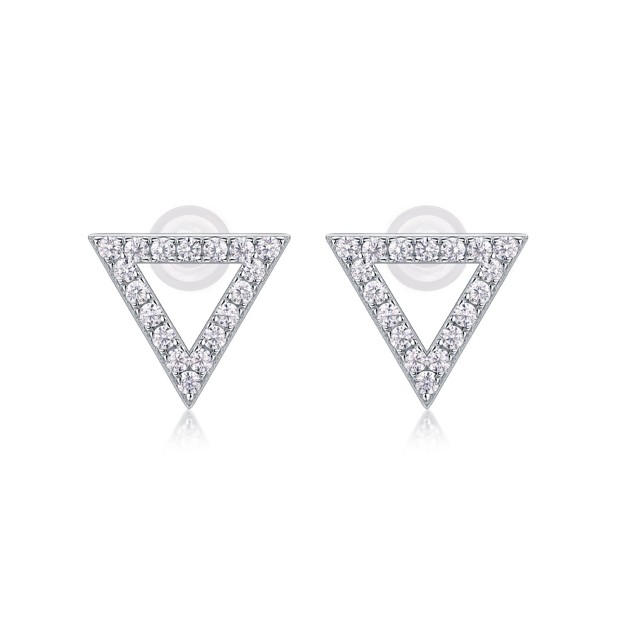 Unique Moissanite S925 Sterling Silver Platinum-plated Stud Earrings