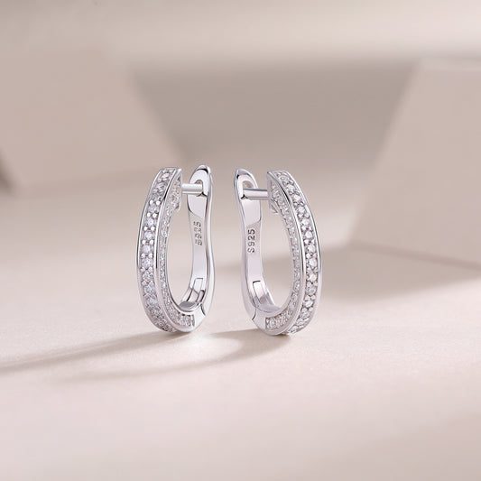 Elegant Moissanite Silver Earrings