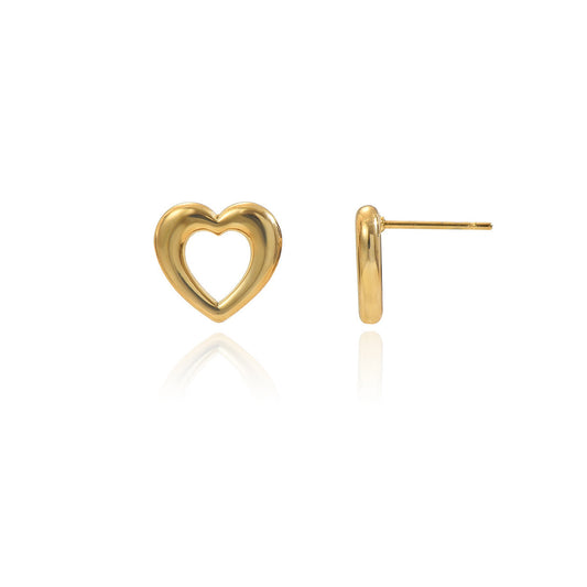 Lxalry – 18K Gold Plated Heart Earrings