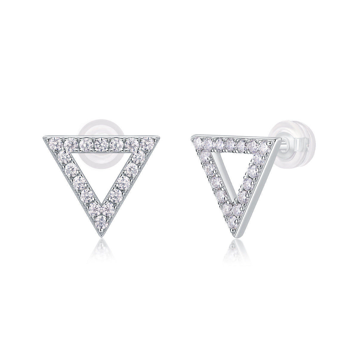 Unique Moissanite S925 Sterling Silver Platinum-plated Stud Earrings