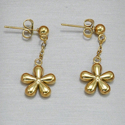 18K Gold Plated Flower Necklace & Earrings Set