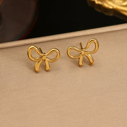 Lxalry – 18K Gold Plated Bow Earrings