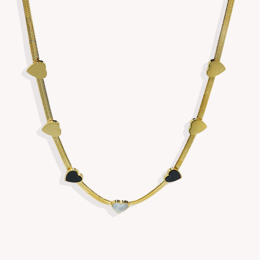 Lxalry – 18K Gold Plated Heart Necklace & Bracelet Set | Romantic Elegance