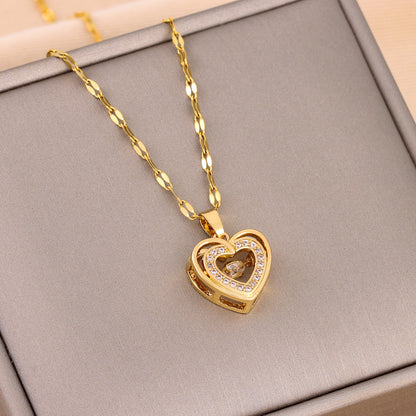 Rhinestone Love Pendant Necklace