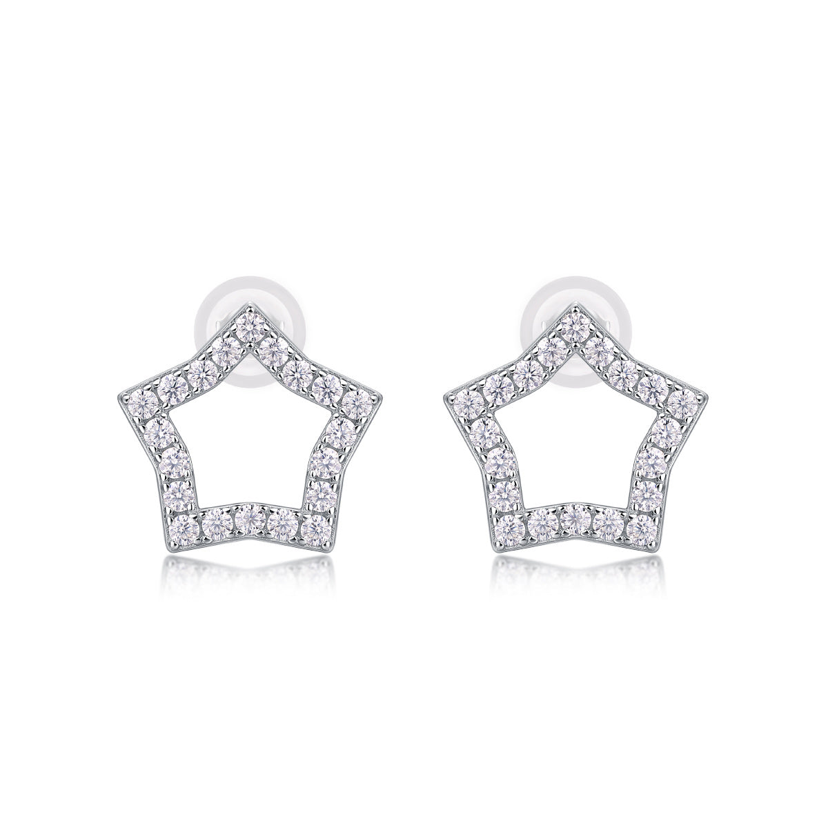 S925 Moissanite Sterling Silver Platinum-plated Earrings