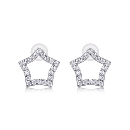 S925 Moissanite Sterling Silver Platinum-plated Earrings