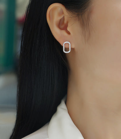 S925 Moissanite Sterling Silver Platinum-plated Stud Earrings