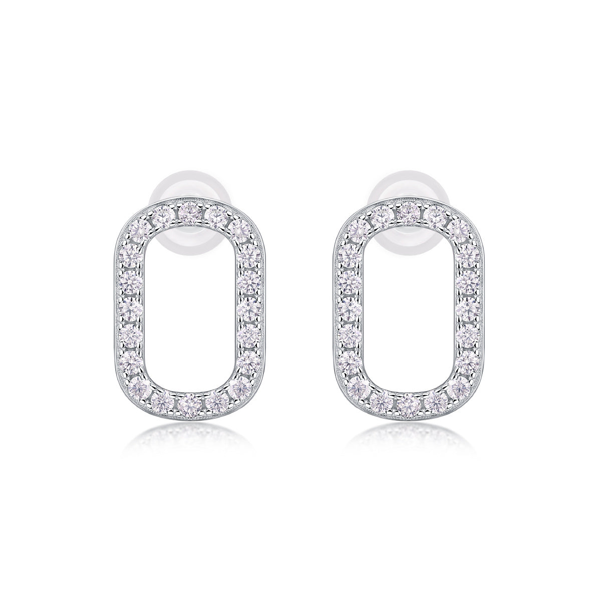 S925 Moissanite Sterling Silver Platinum-plated Stud Earrings