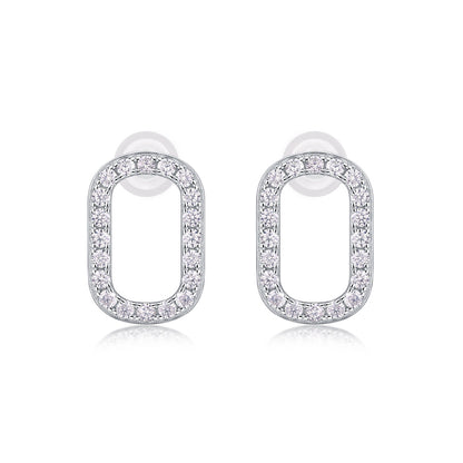 S925 Moissanite Sterling Silver Platinum-plated Stud Earrings