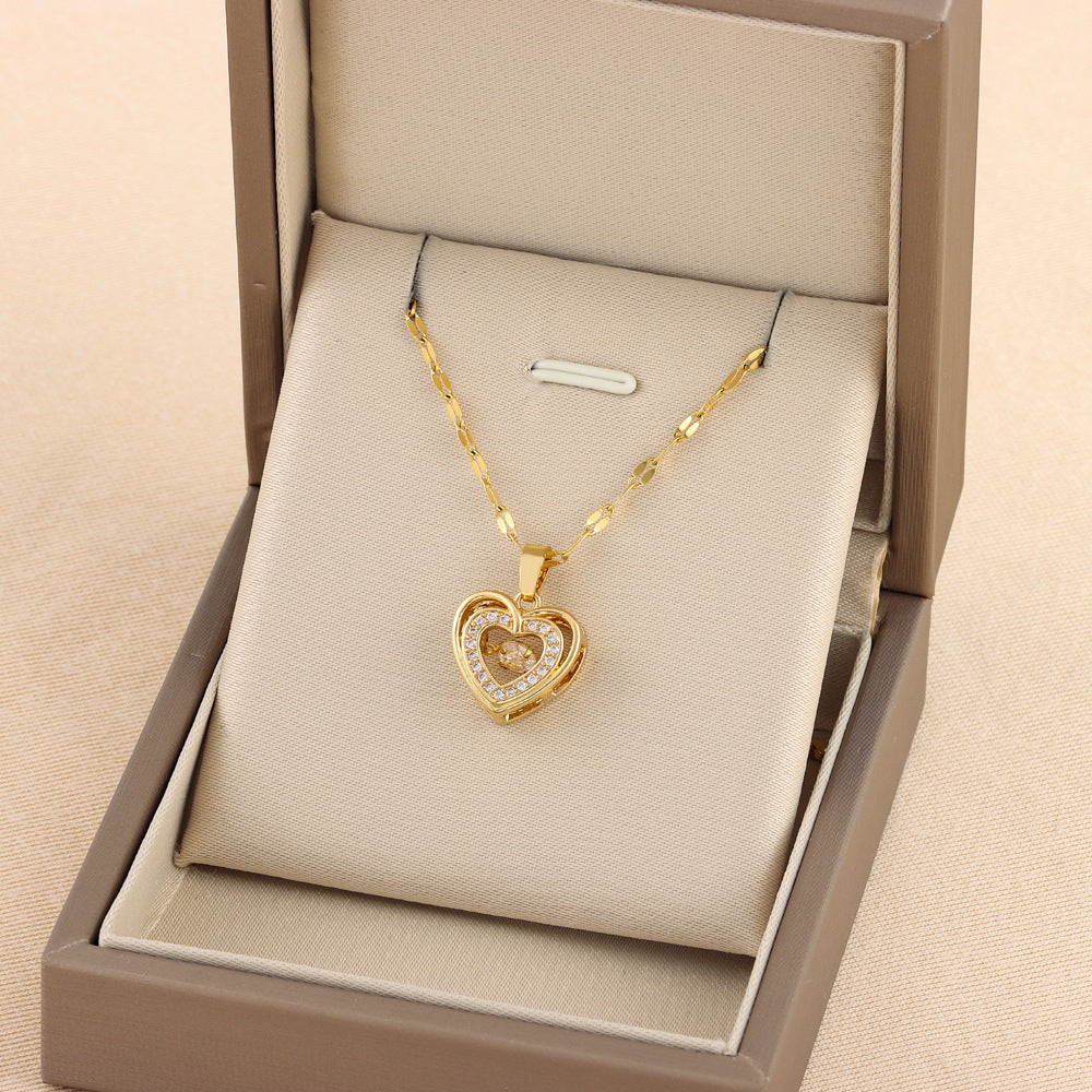 Rhinestone Love Pendant Necklace